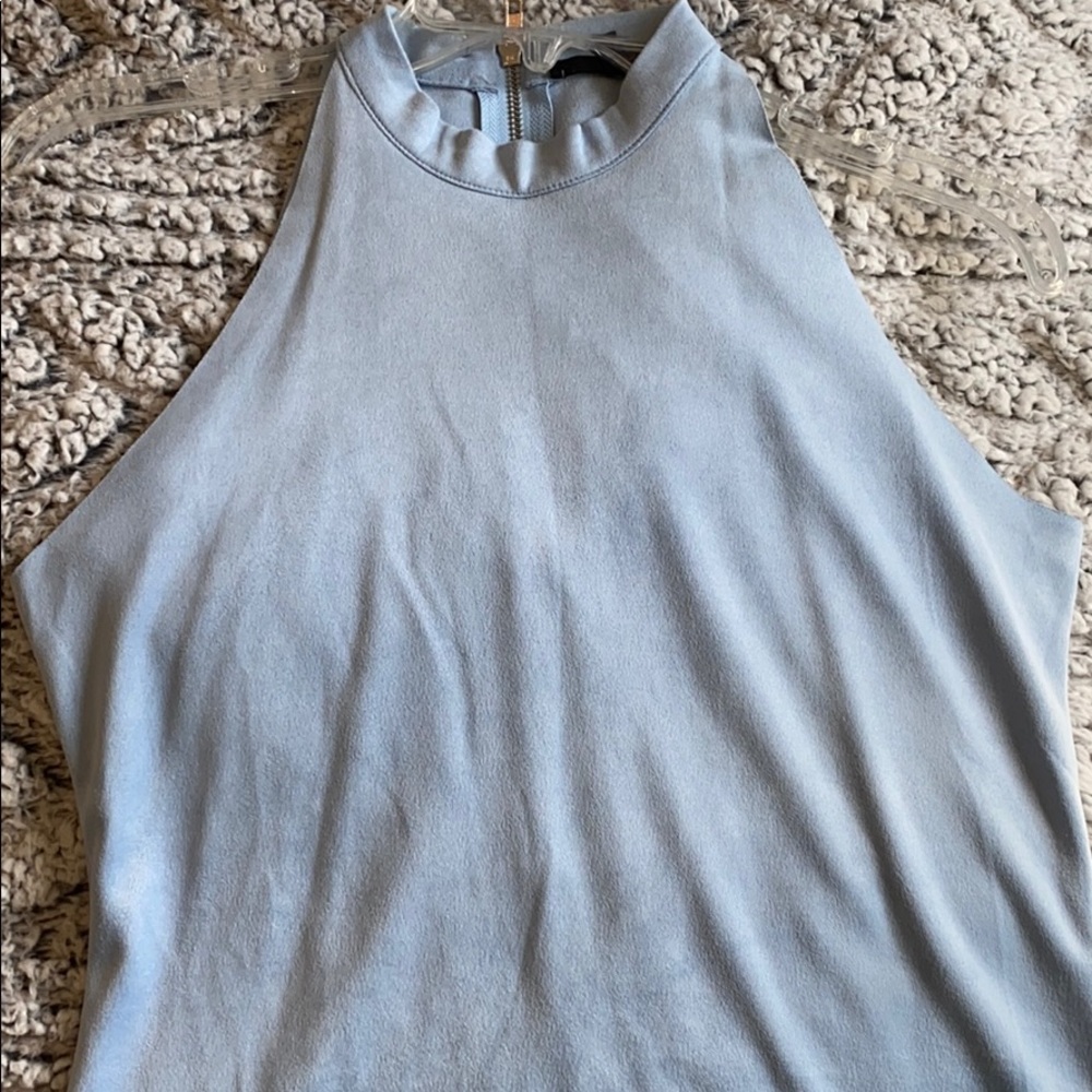 Soft baby blue halter dress